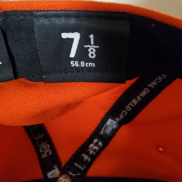 Miami Marlins MLB New Era 59Fifty Orange Fitted Baseball Hat Size 7 1/8 - Picture 8 of 10